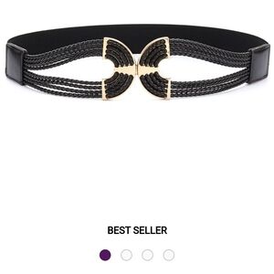 Lascana Black and Gold Butterfly Buckle Belt